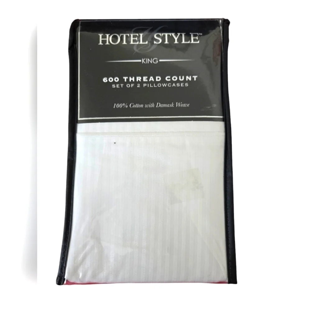 NWT Hotel Style King Pillowcases - White/Black